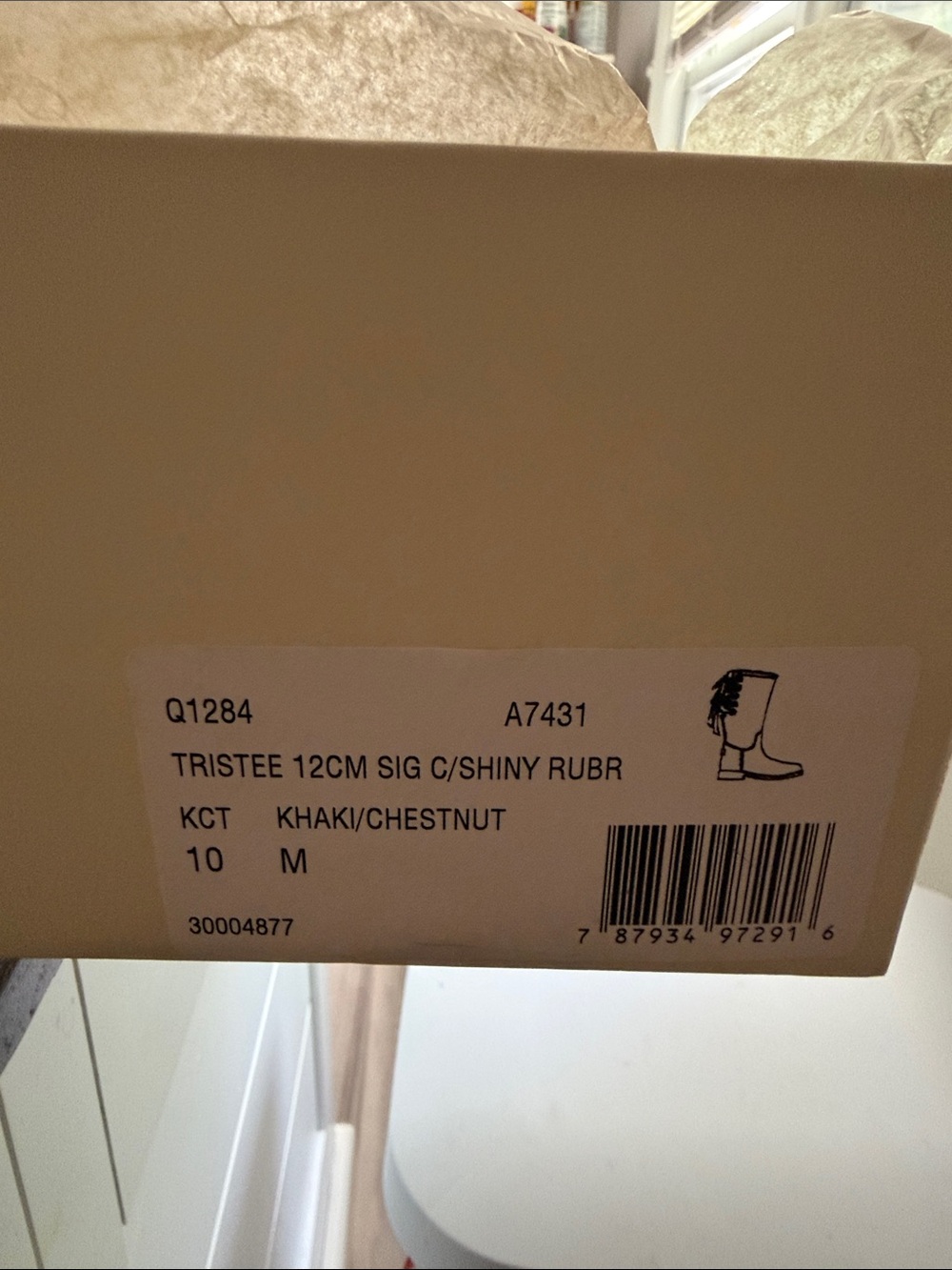 Coach Tristee Brown & Khaki Rainboot Signature Print Canvas-Shiny Rubber Size 10 - Picture 12 of 14